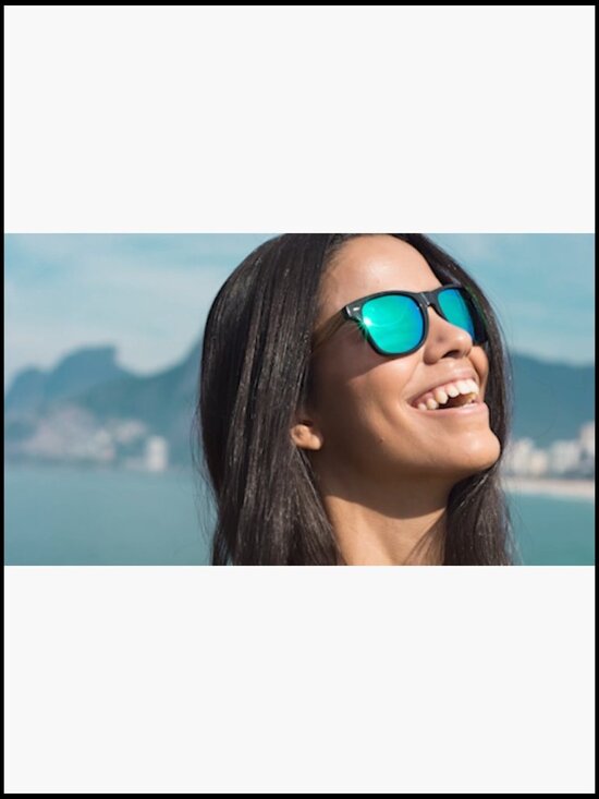 Real Zebra Wood Sunglasses with Green Mirrored Polarized Lens